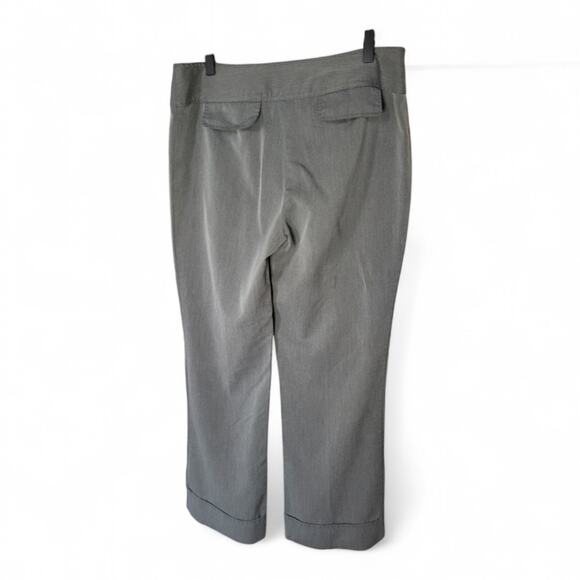 Wide Leg Y2K Pintuck Dress Pants Size 12 Gray Light Blue Pinstripe - Picture 4 of 6